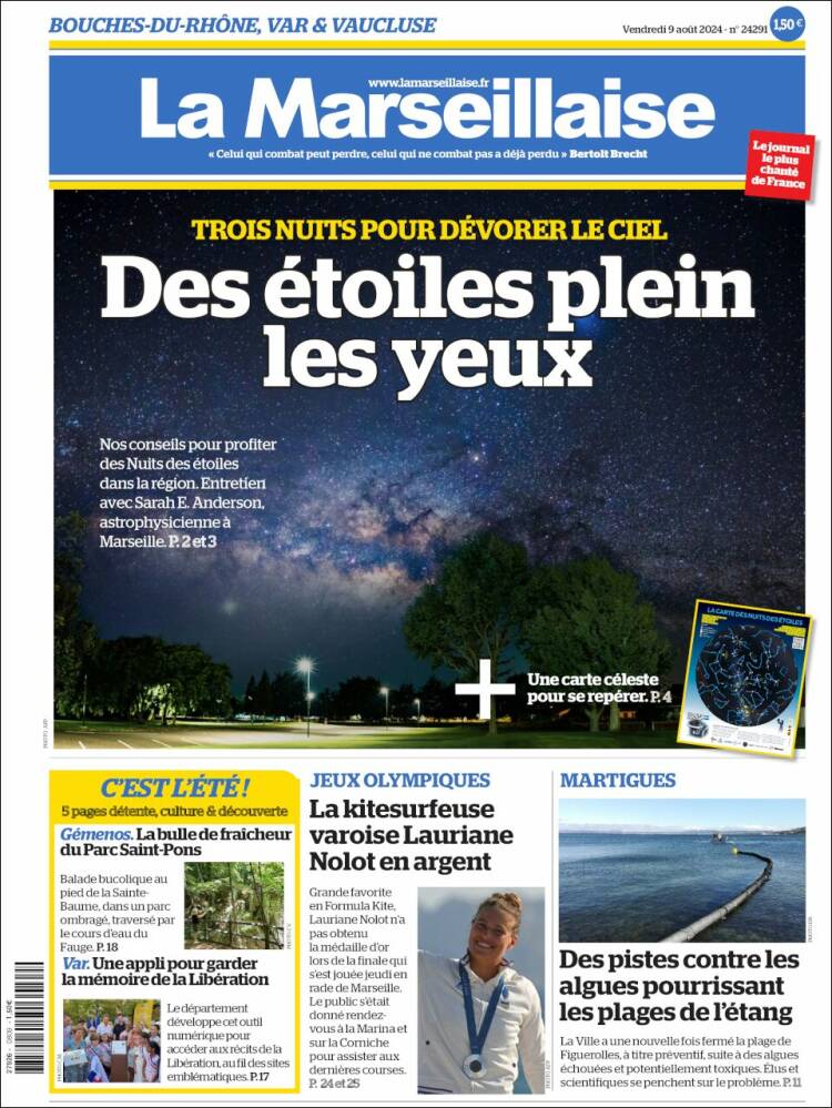 Portada de La Marseillaise (Francia)