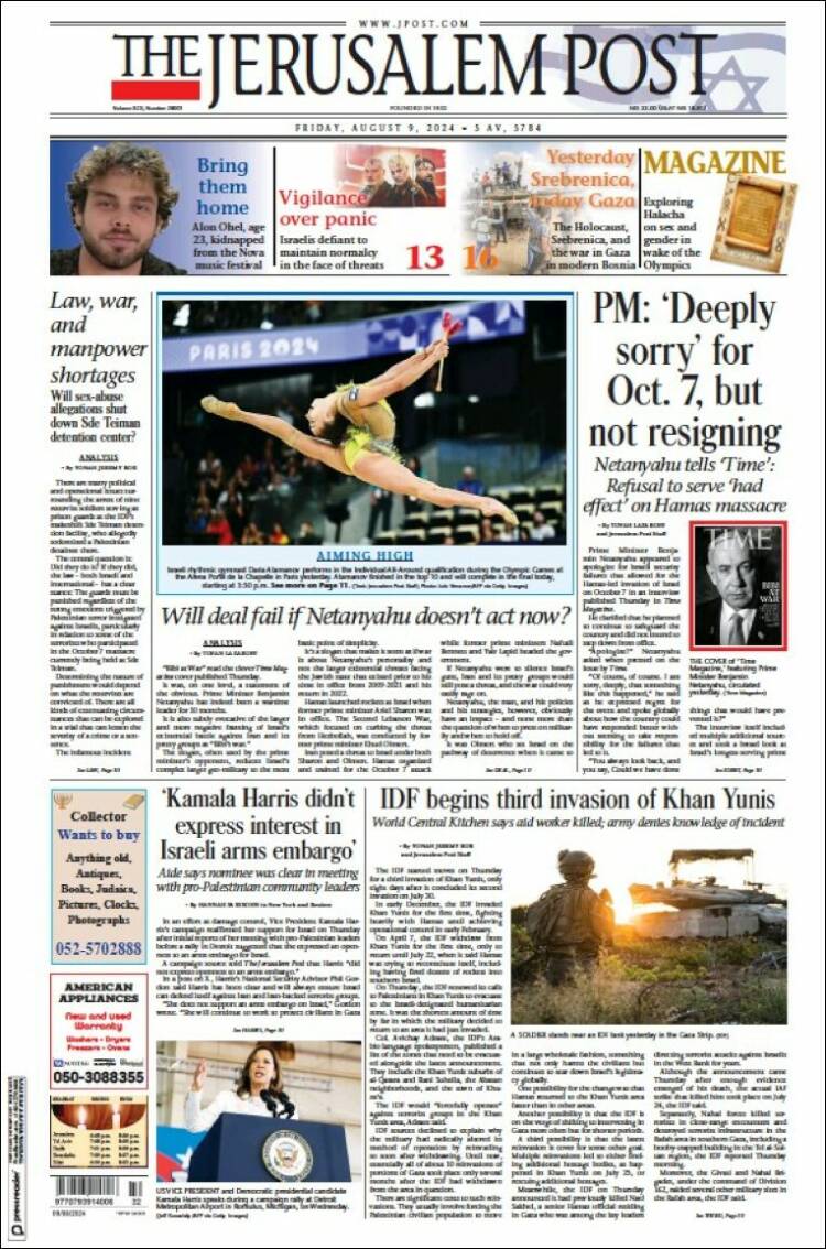 Portada de The Jerusalem Post (Israel)