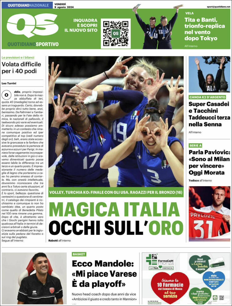 Portada de Quotidiano Sportivo (Italia)