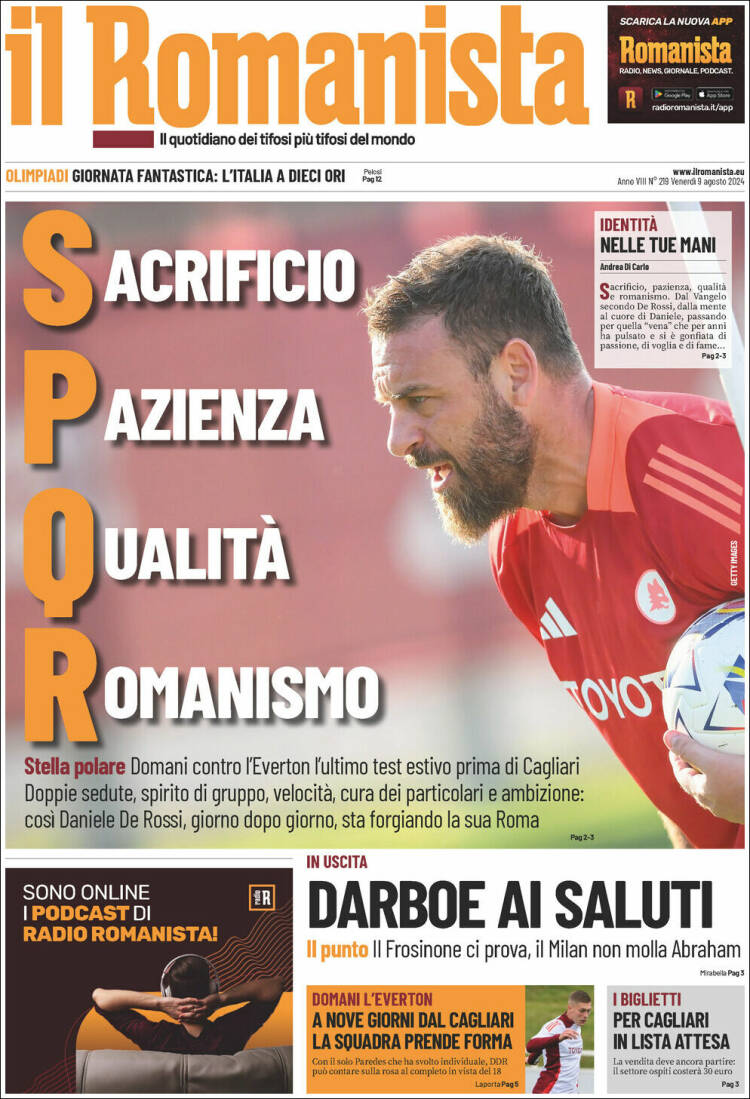 Portada de Romanista (Italia)