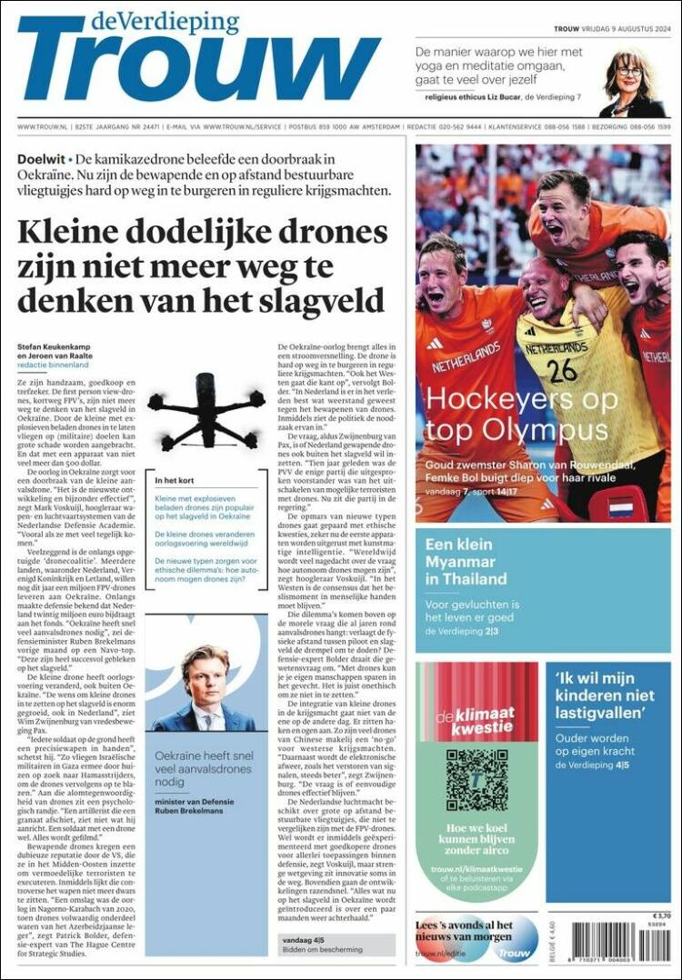 Portada de Trouw (Pa&iacute;ses Bajos)