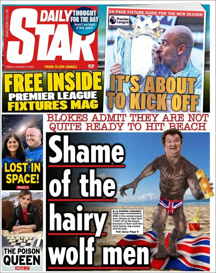 Portada de Daily Star (Reino Unido)