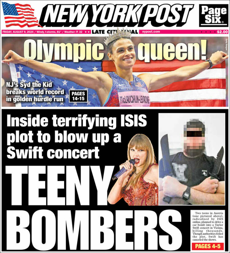 Portada de New York Post (USA)