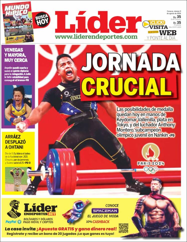 Portada de Lider en deportes (Venezuela)