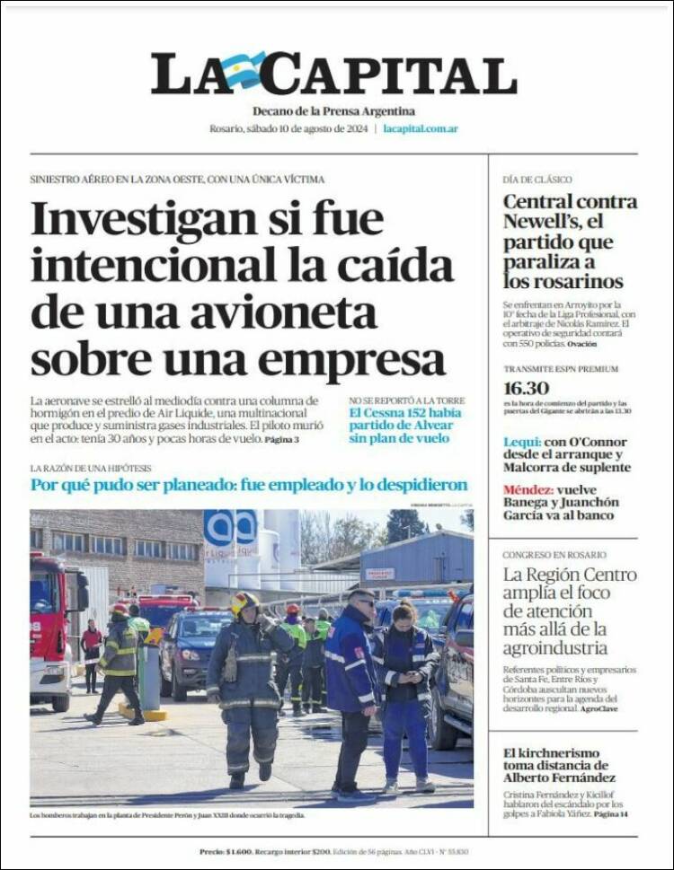 Portada de La Capital - Rosario (Argentina)