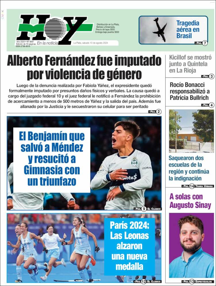 Portada de Diario Hoy (Argentina)