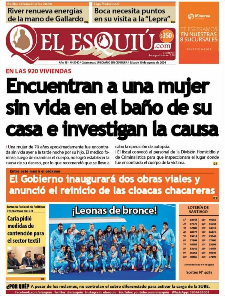 Portada de El Esquiu (Argentina)