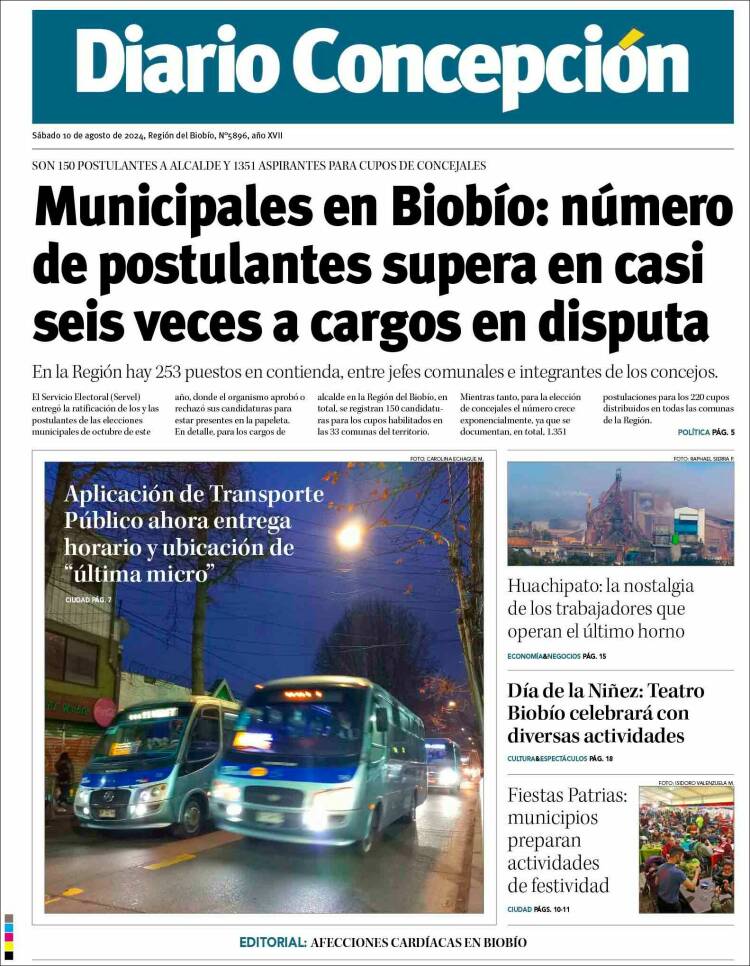 Portada de Diario de Concepción (Chile)