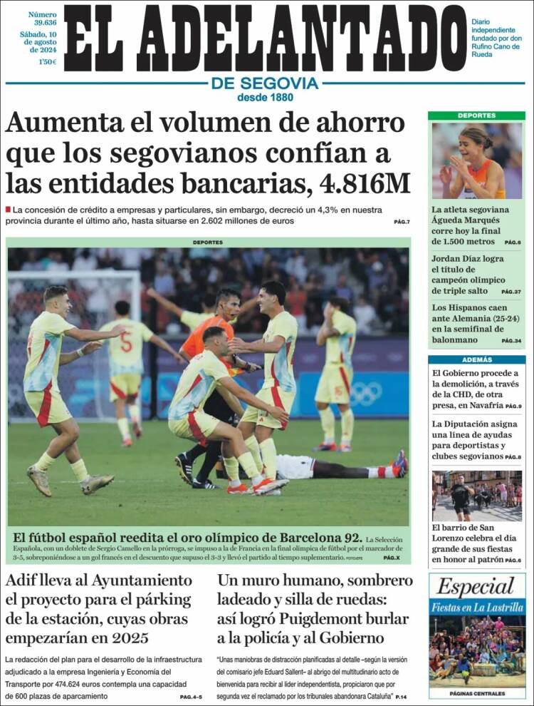 Portada de El Adelantado de Segovia (España)