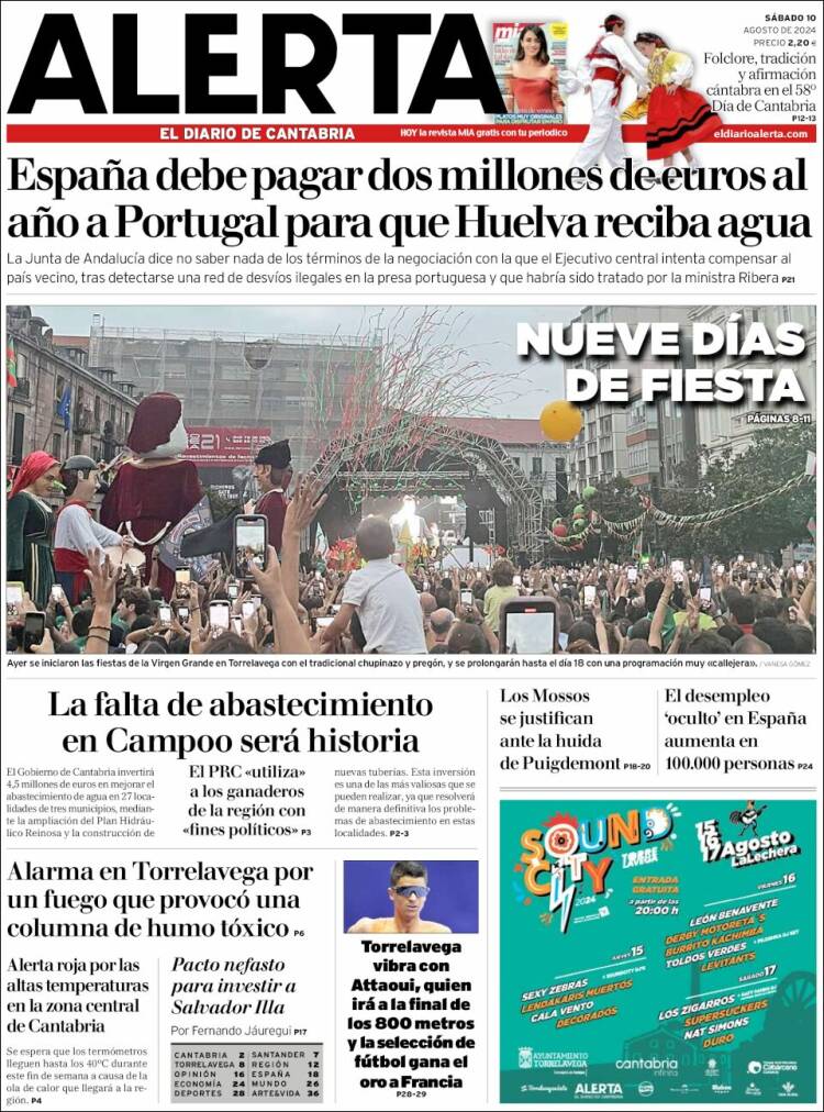 Portada de Alerta - El Diario de Cantabria (España)
