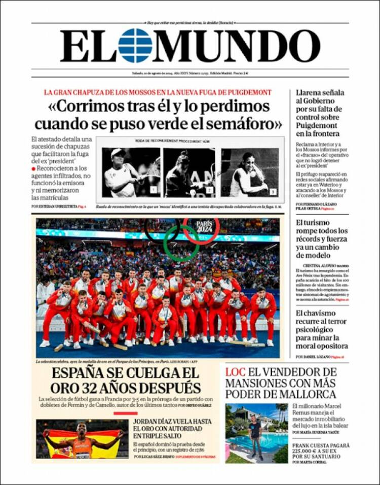 Portada de El Mundo (España)