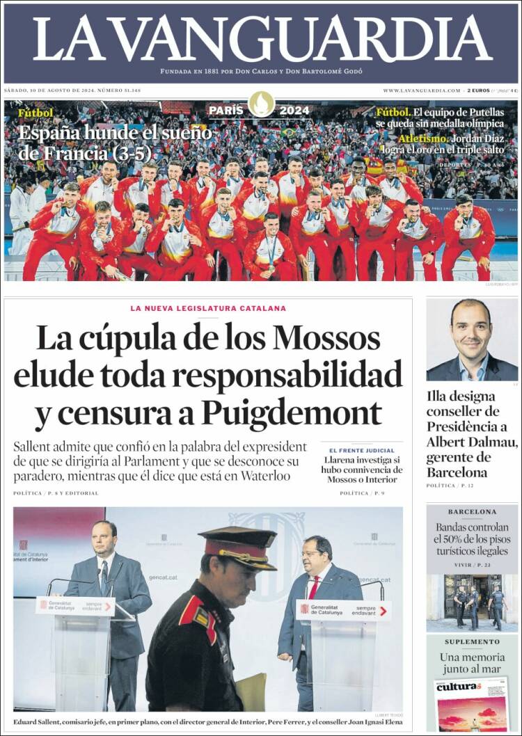 Portada de La Vanguardia (España)