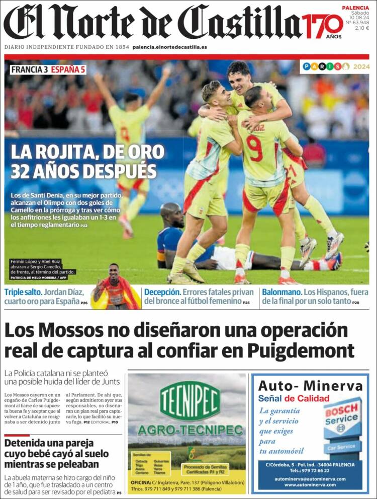 Portada de Norte de Castilla - Palencia (España)