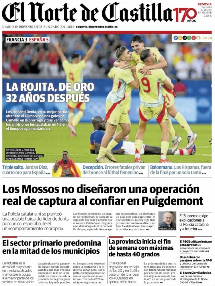 Portada de Norte de Castilla - Segovia (España)