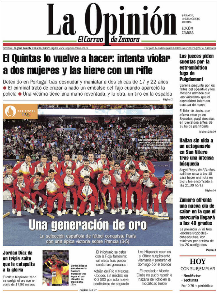 Portada de La Opinión - El Correo de Zamora (España)