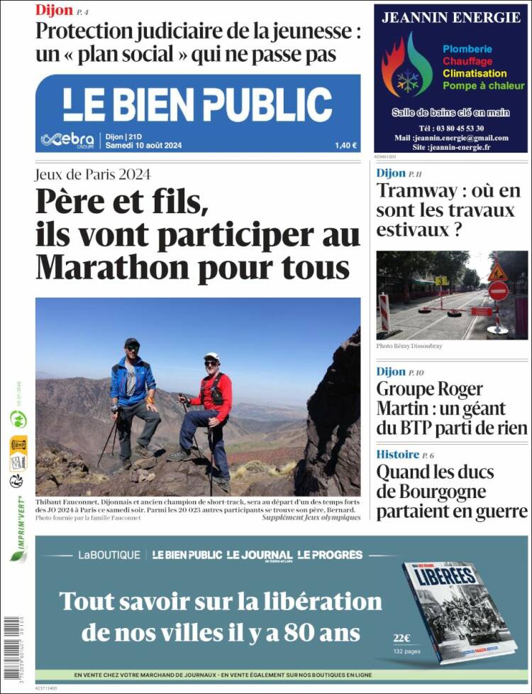 Portada de Le Bien Public (Francia)