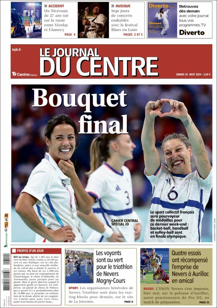 Portada de Le Journal du Centre (Francia)