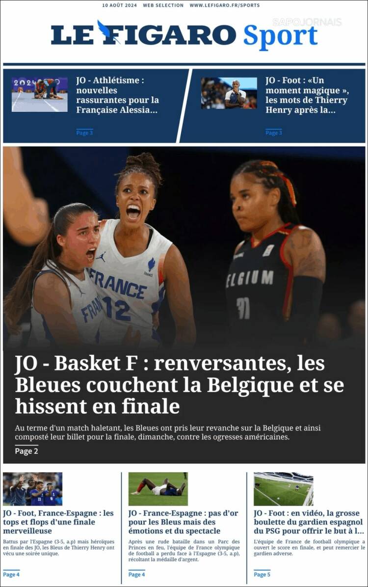Portada de Le Figaro Sport (Francia)