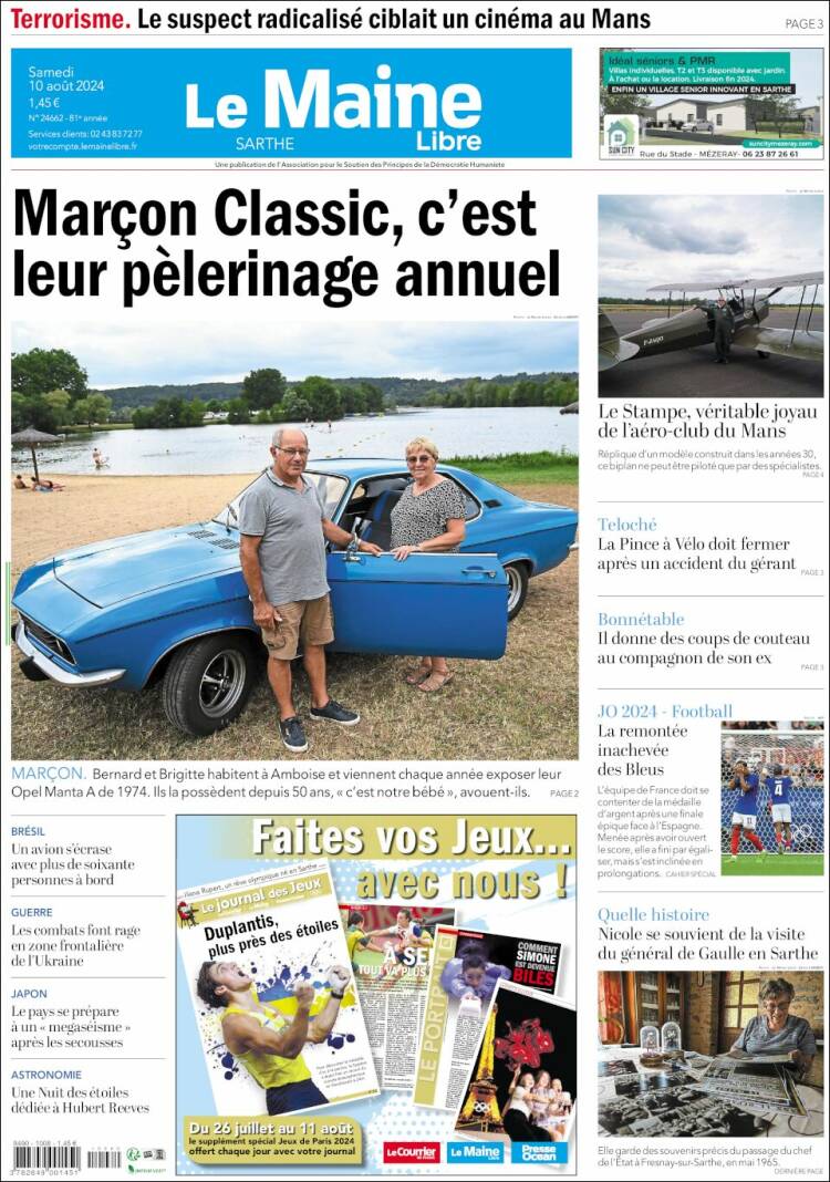Portada de Le Maine Libre (Francia)