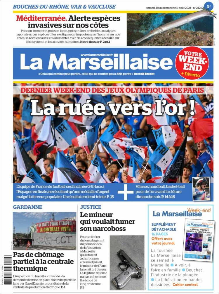 Portada de La Marseillaise (Francia)