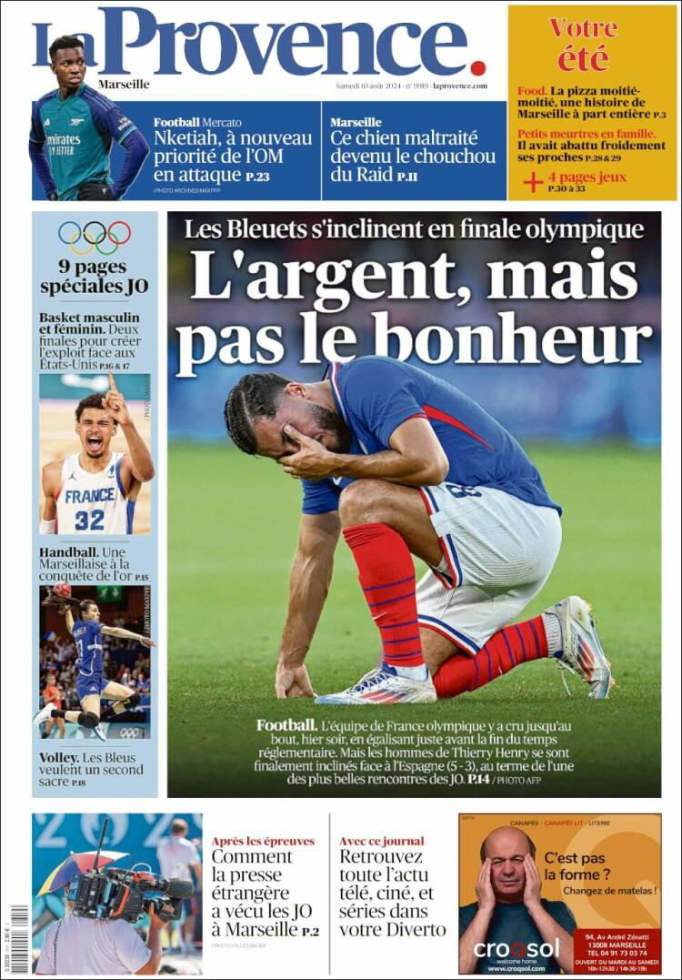 Portada de La Provence (Francia)