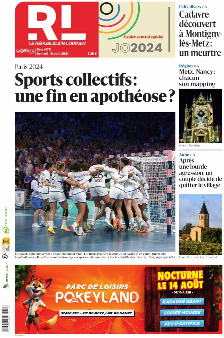 Portada de Le Republicain Lorrain (Francia)
