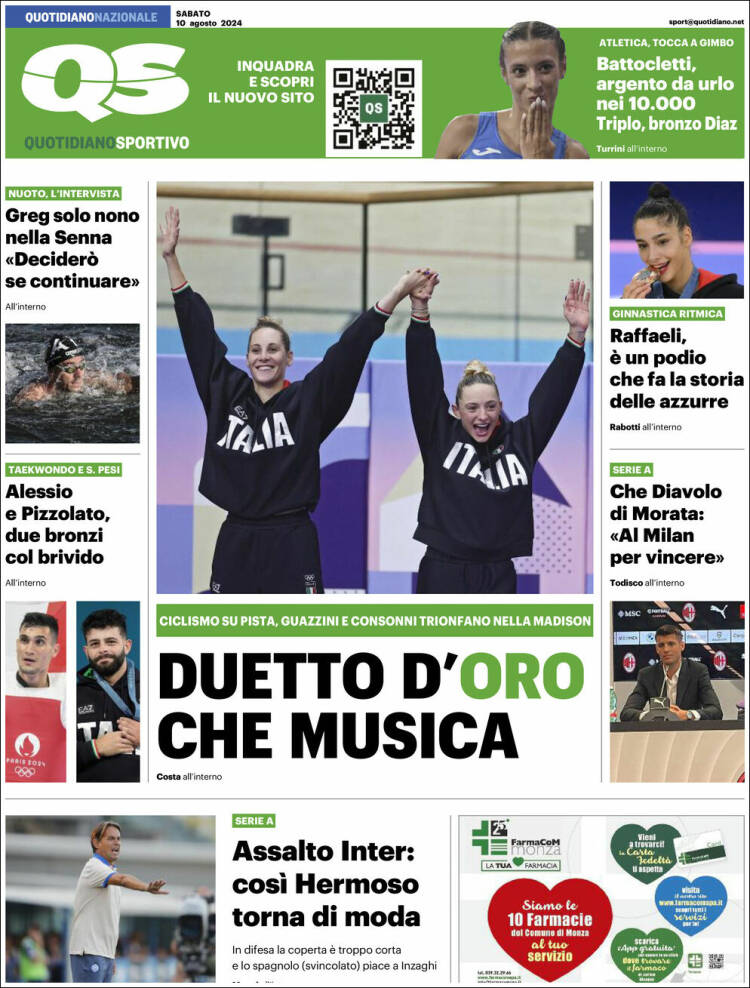 Portada de Quotidiano Sportivo (Italia)