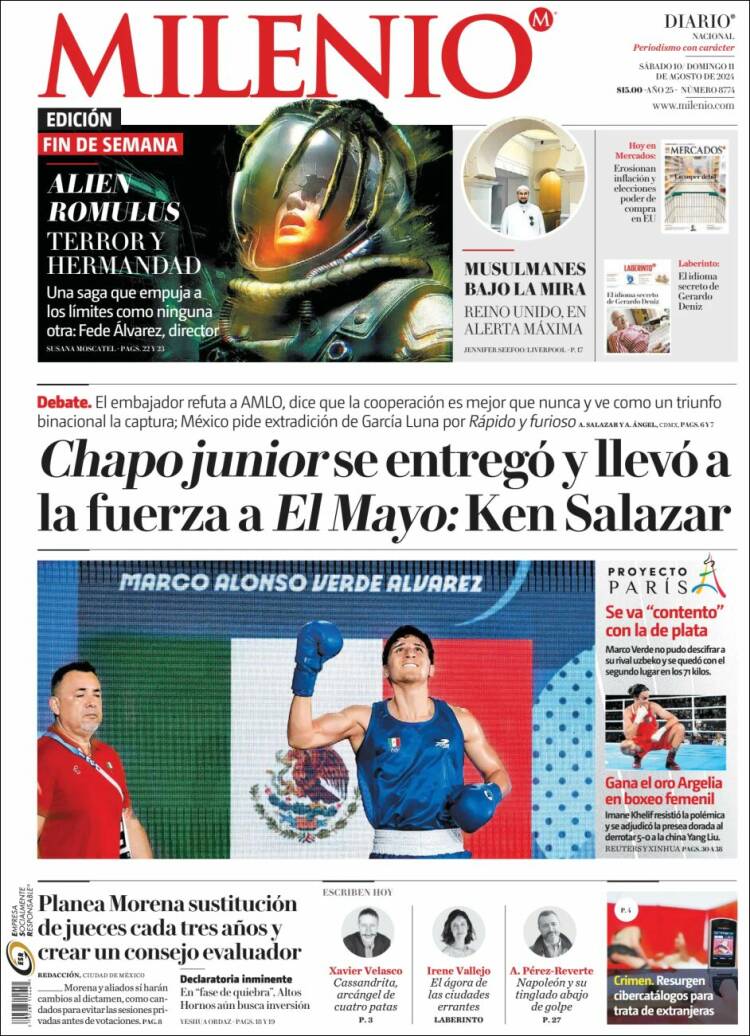Portada de Milenio (México)