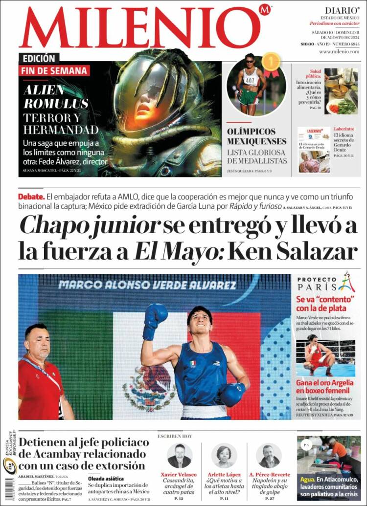 Portada de Milenio - Estado de México (México)