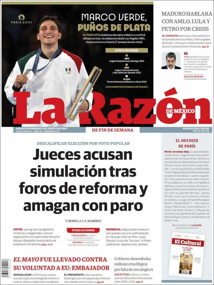 Portada de La Razón (México)