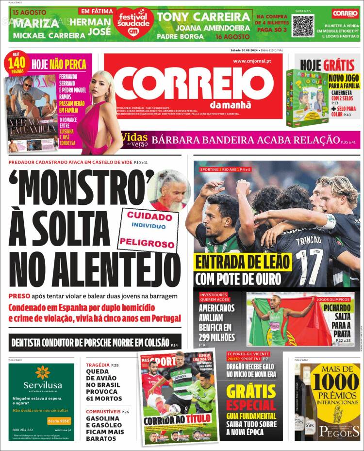 Portada de Correio da Manhã (Portugal)