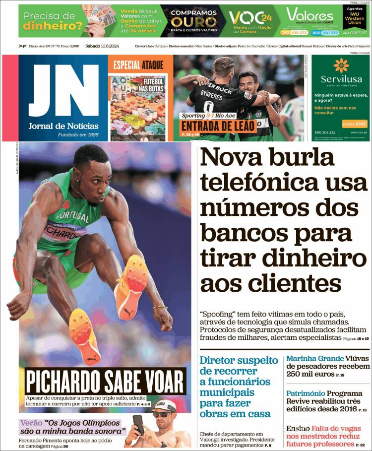 Portada de Jornal de Notícias (Portugal)