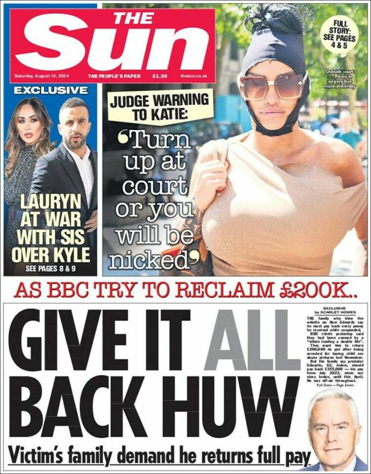 Portada de The Sun (Reino Unido)