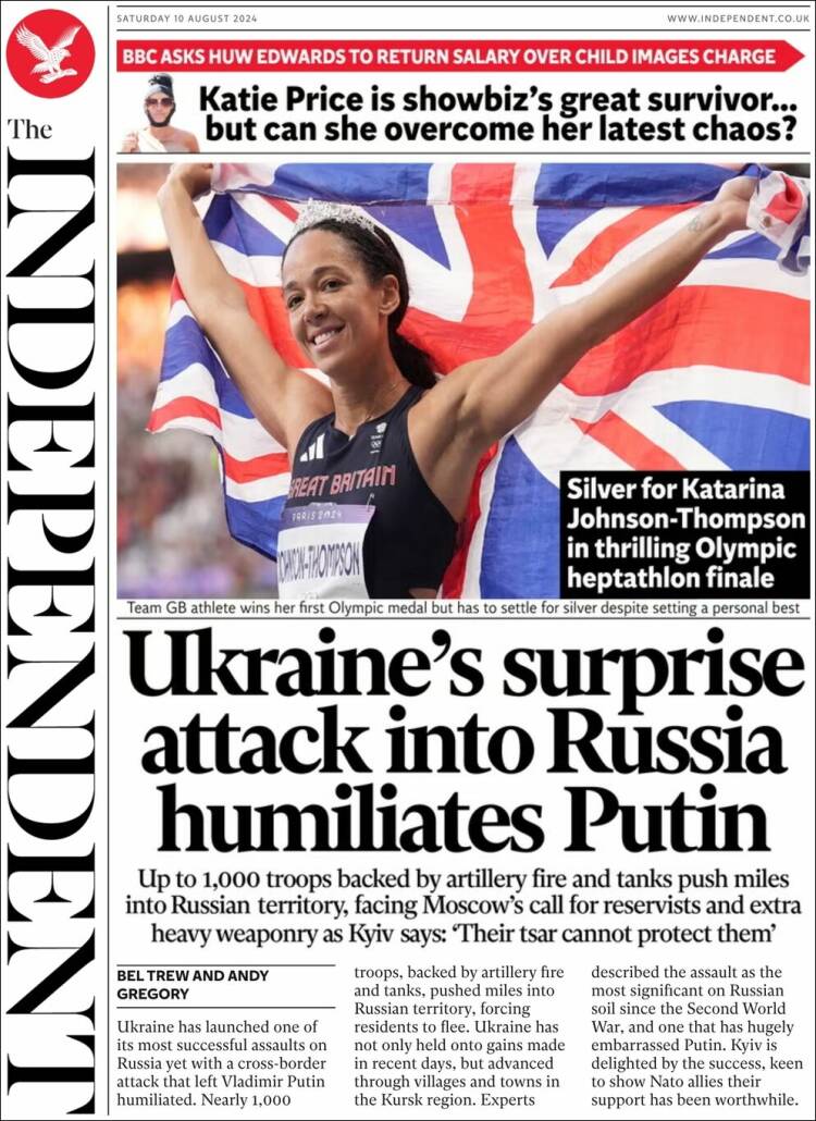 Portada de The Independent (Reino Unido)
