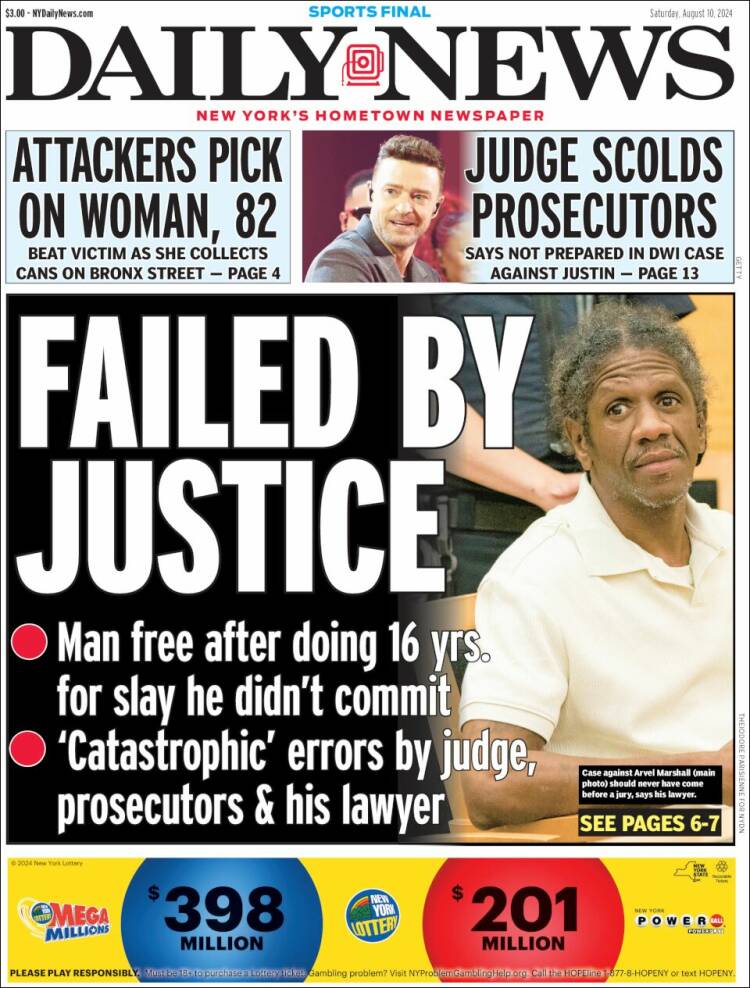 Portada de Daily News - New York (USA)