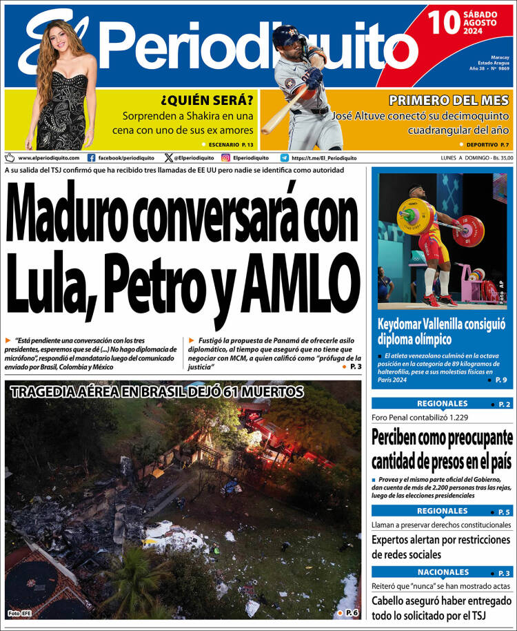 Portada de Periodiquito de Aragua (Venezuela)