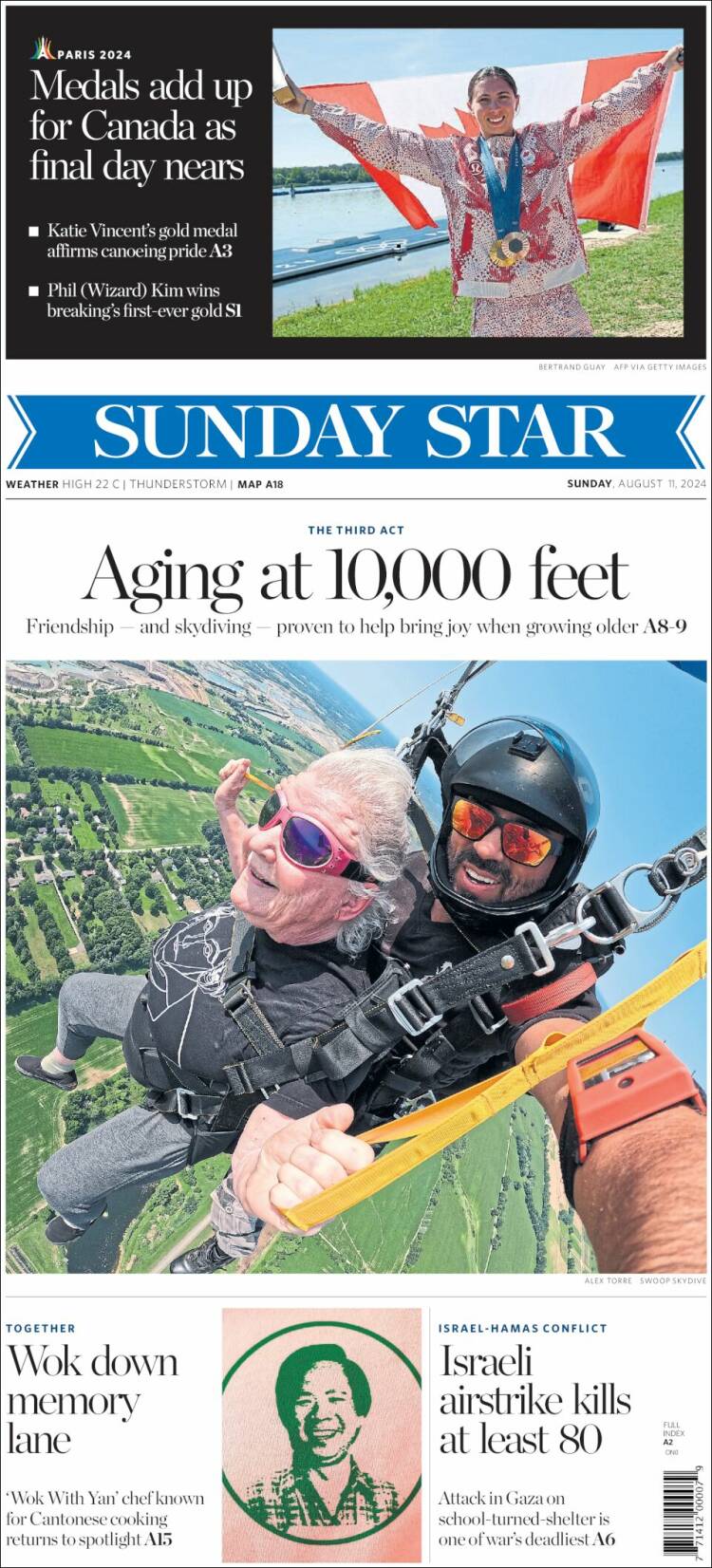 Portada de The Toronto Star (Canadá)