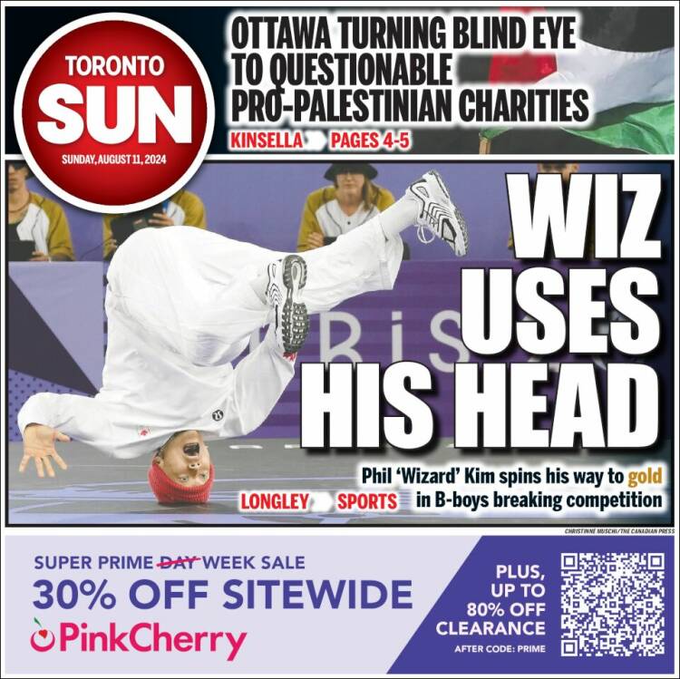 Portada de The Toronto Sun (Canadá)