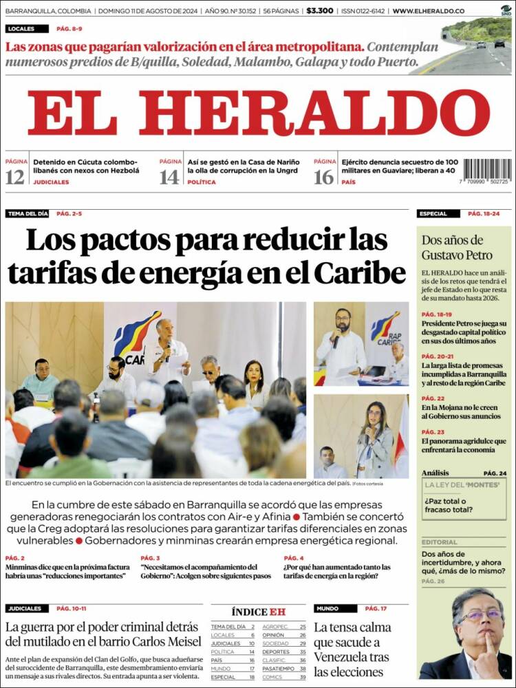 Portada de El Heraldo (Colombia)
