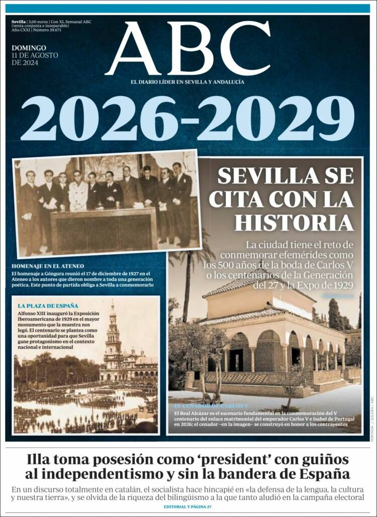 Portada de ABC - Sevilla (España)