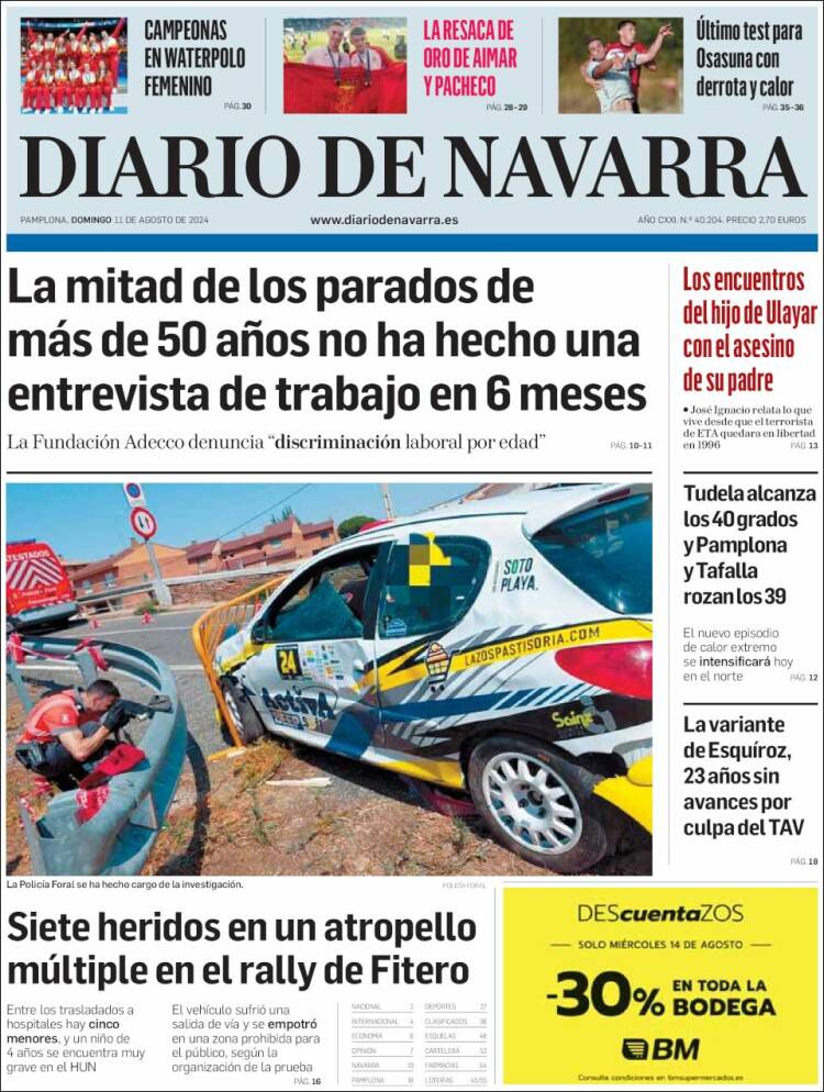 Portada de Diario de Navarra (España)