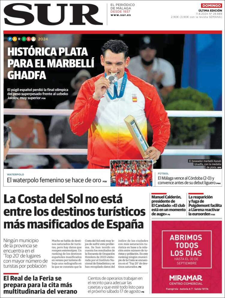 Portada de Diario el Sur (España)