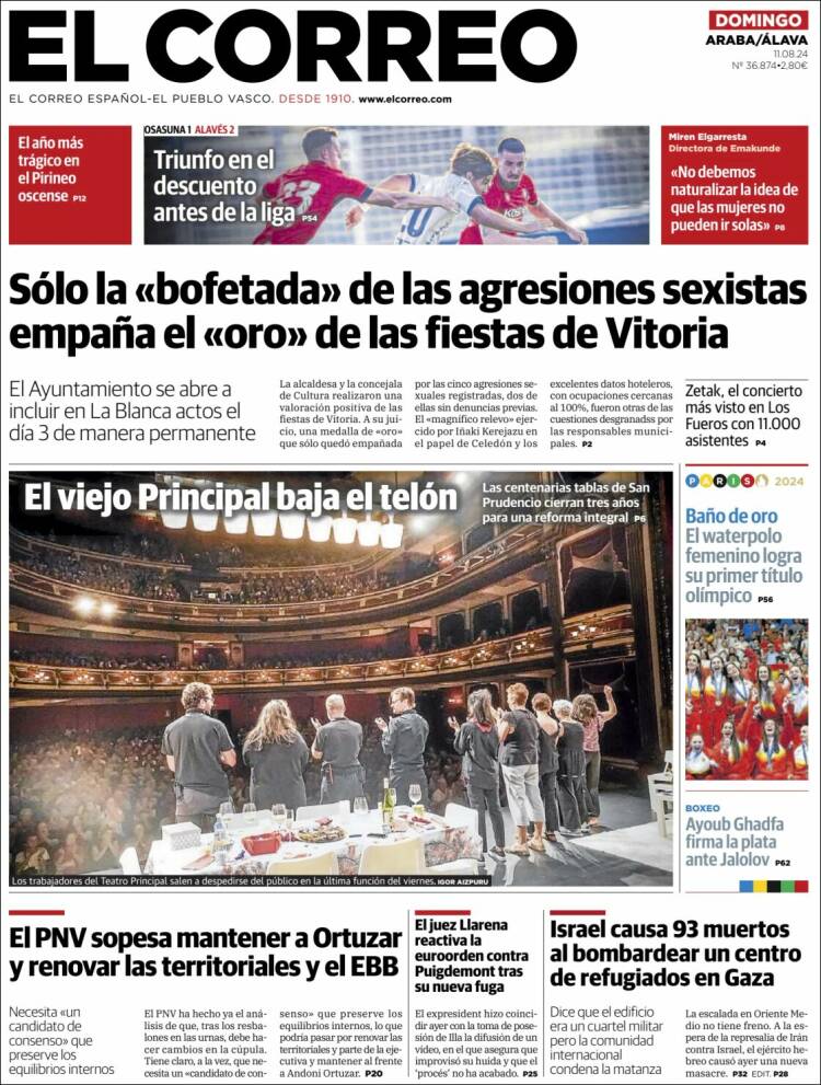 Portada de El Correo - Álava (España)
