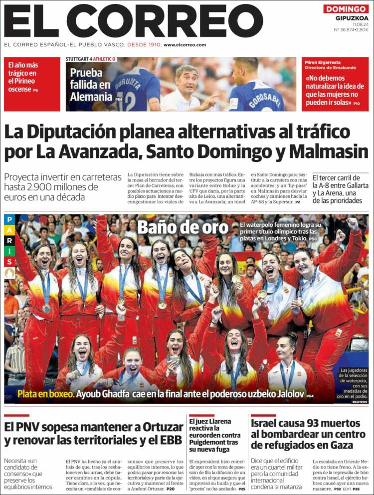 Portada de El Correo - Guipuzcoa (España)