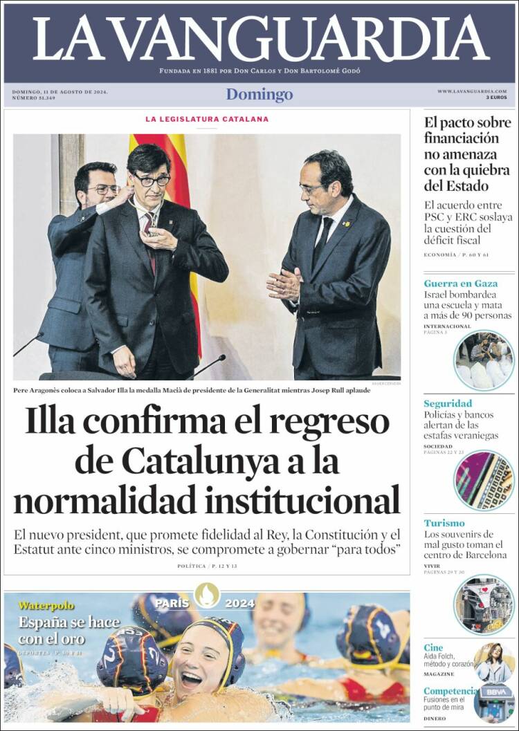 Portada de La Vanguardia (España)