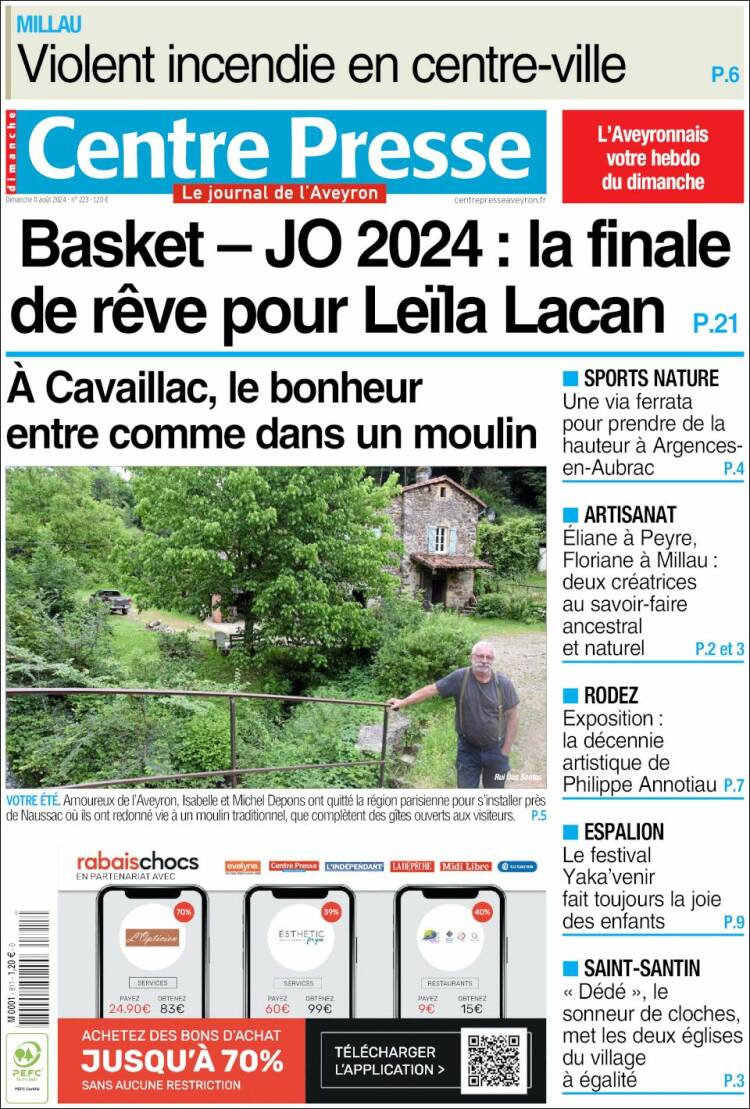 Portada de Centre Presse (Francia)