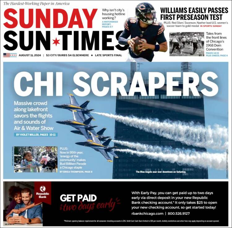 Portada de Chicago Sun-Times (USA)