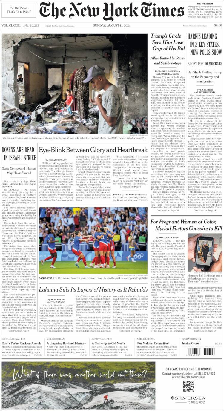 Portada de New York Times (USA)