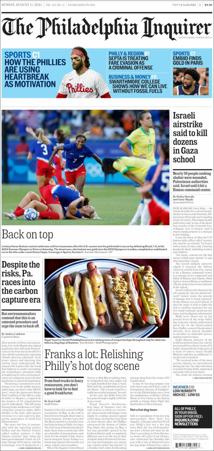 Portada de Philadelphia Inquirer (USA)