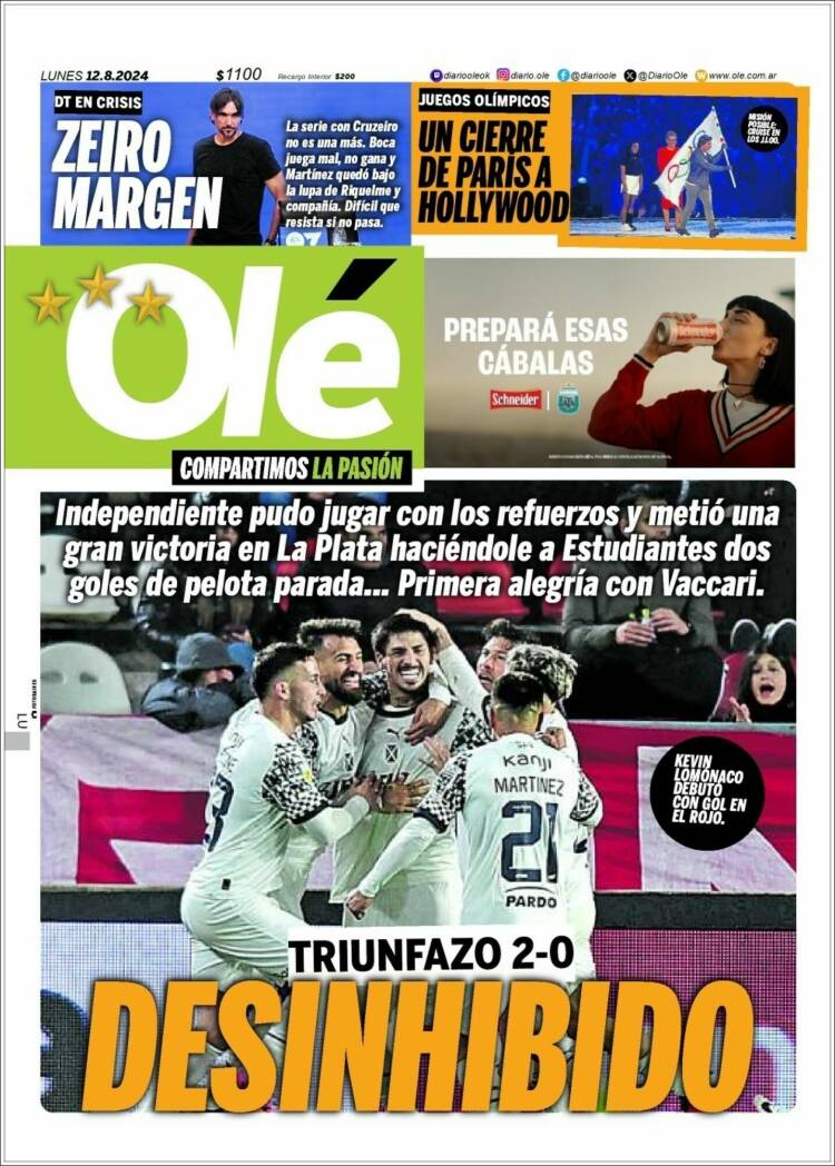 Portada de Olé (Argentina)